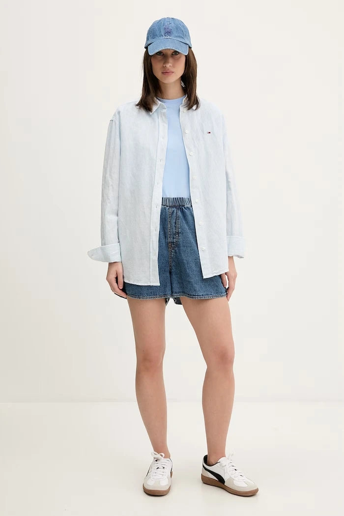 Tommy Jeans къс панталон дамски от деним
