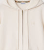 Burberry White Cashmere-Blend Zip-Up Hoodie