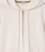 White Cashmere-Blend Zip-Up Hoodie