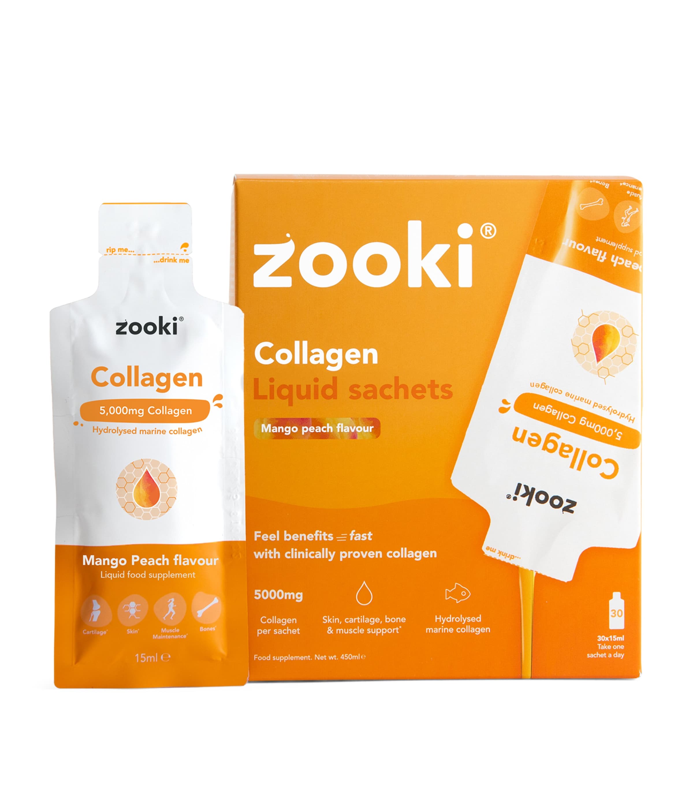 YourZooki Marine Collagen 5000mg Liquid Sachets (Pack of 30)
