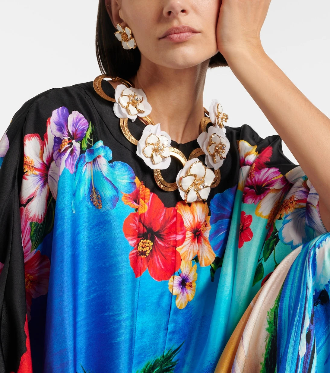 Dolce&Gabbana - قلادة بسلسلة مزينة بالزهور