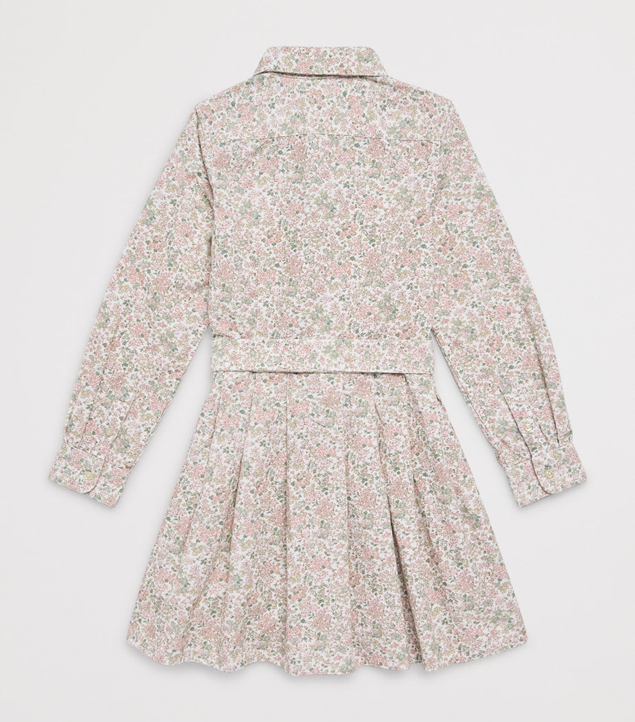 Ralph Lauren Kids Multi Corduroy Belted Floral Print Dress (6-14 Years)