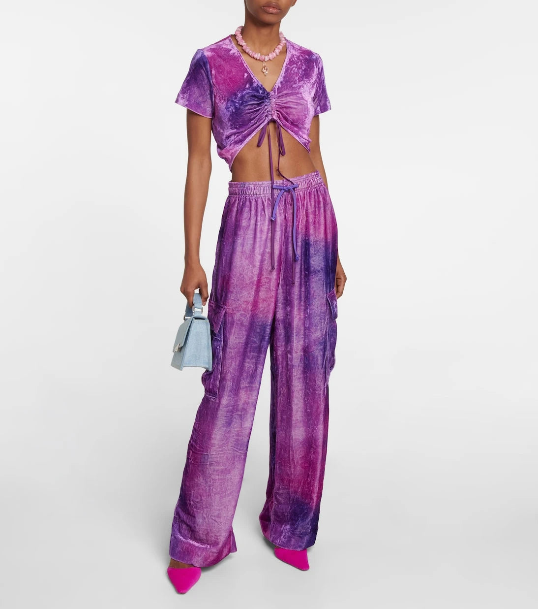 Acne Studios - Flocked velvet crop top