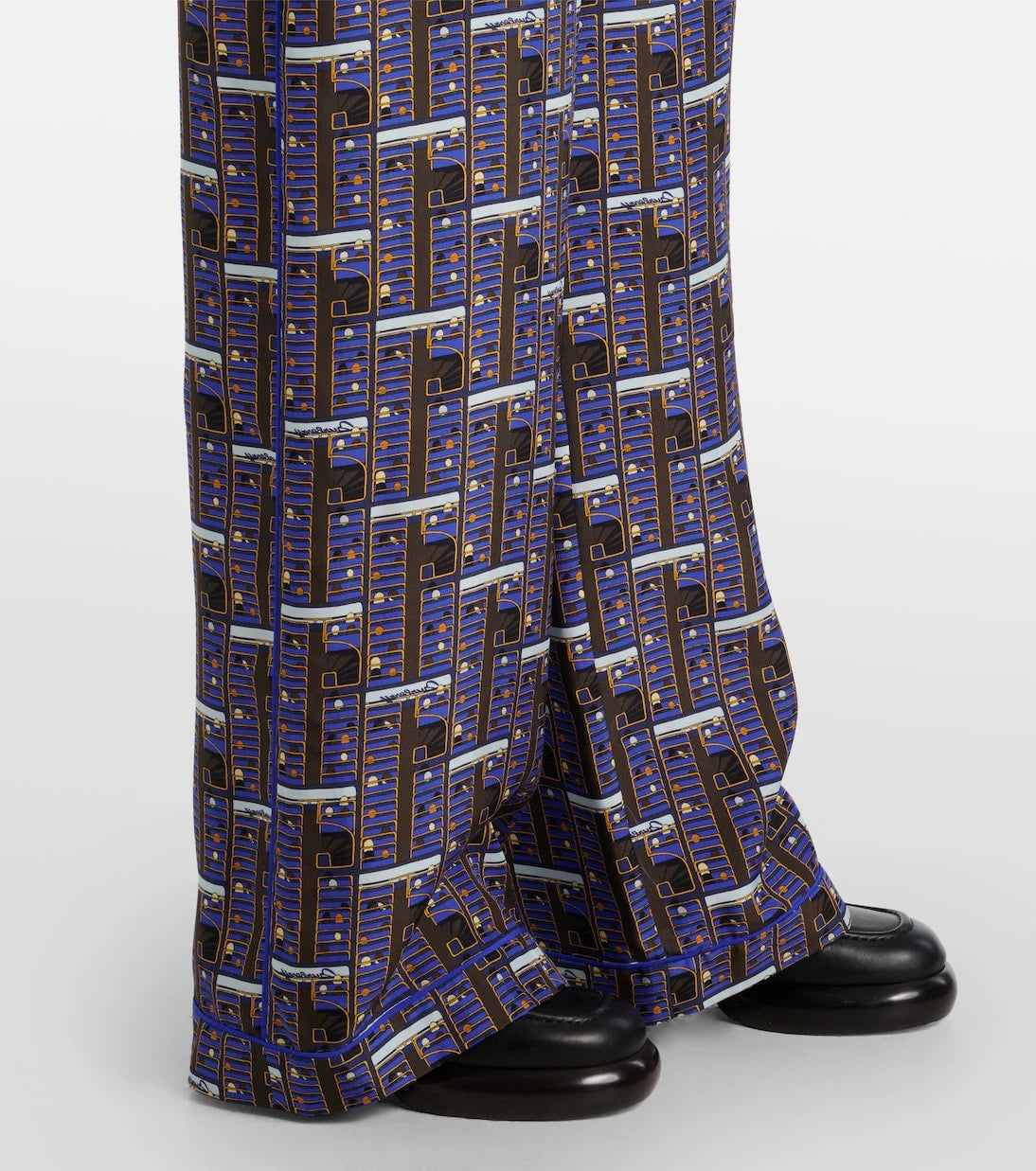 Burberry - Checked silk straight pants