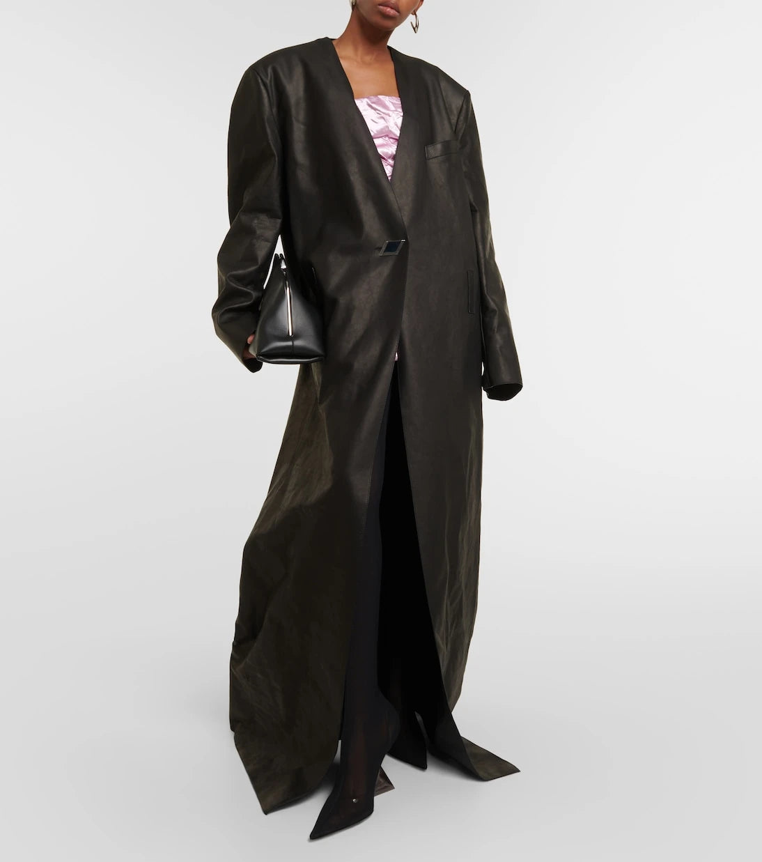 The Attico - Leather maxi coat