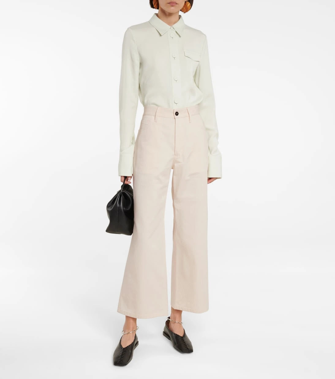 Jil Sander - High-rise cotton bootcut pants
