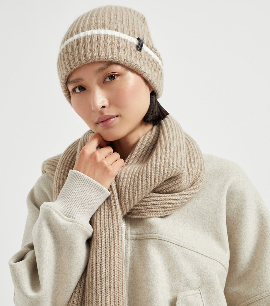Brunello Cucinelli Brown Cashmere Beanie