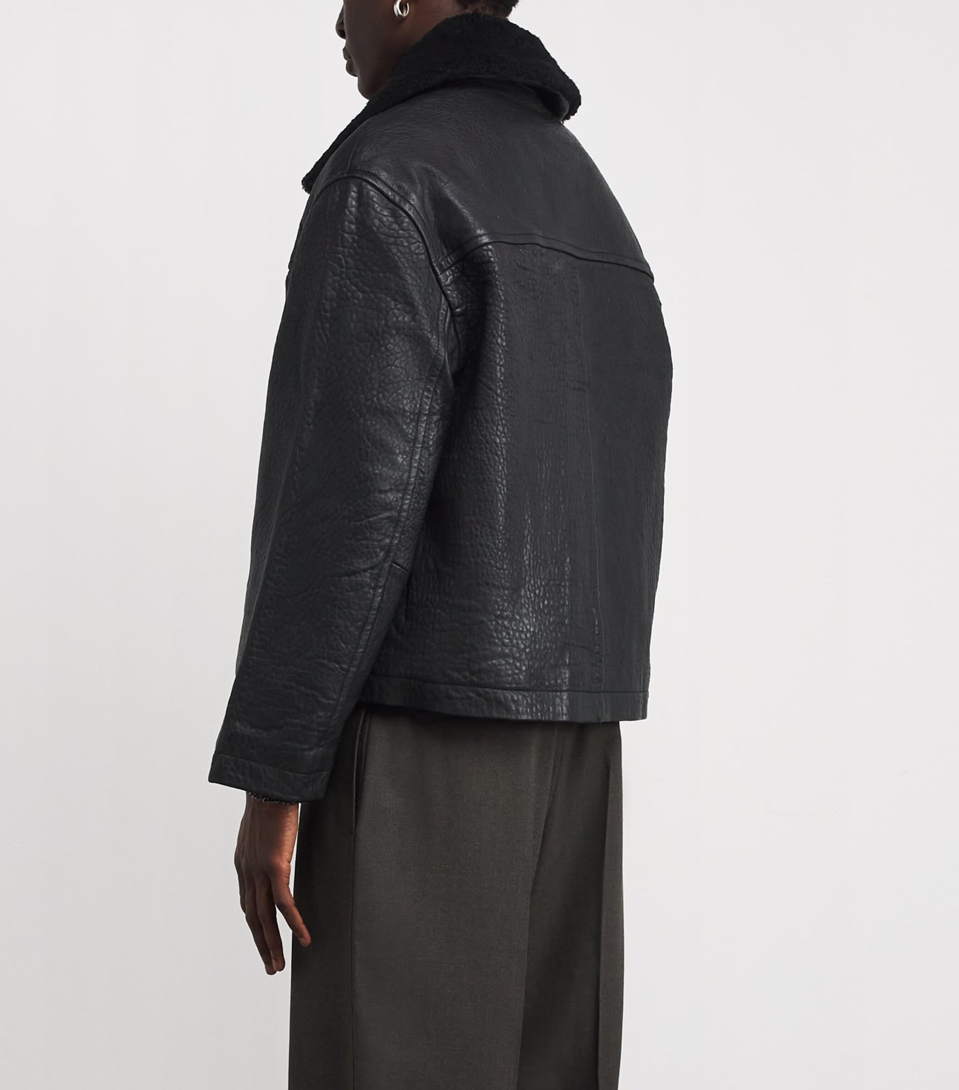 Studio Nicholson black Del Leather Jacket