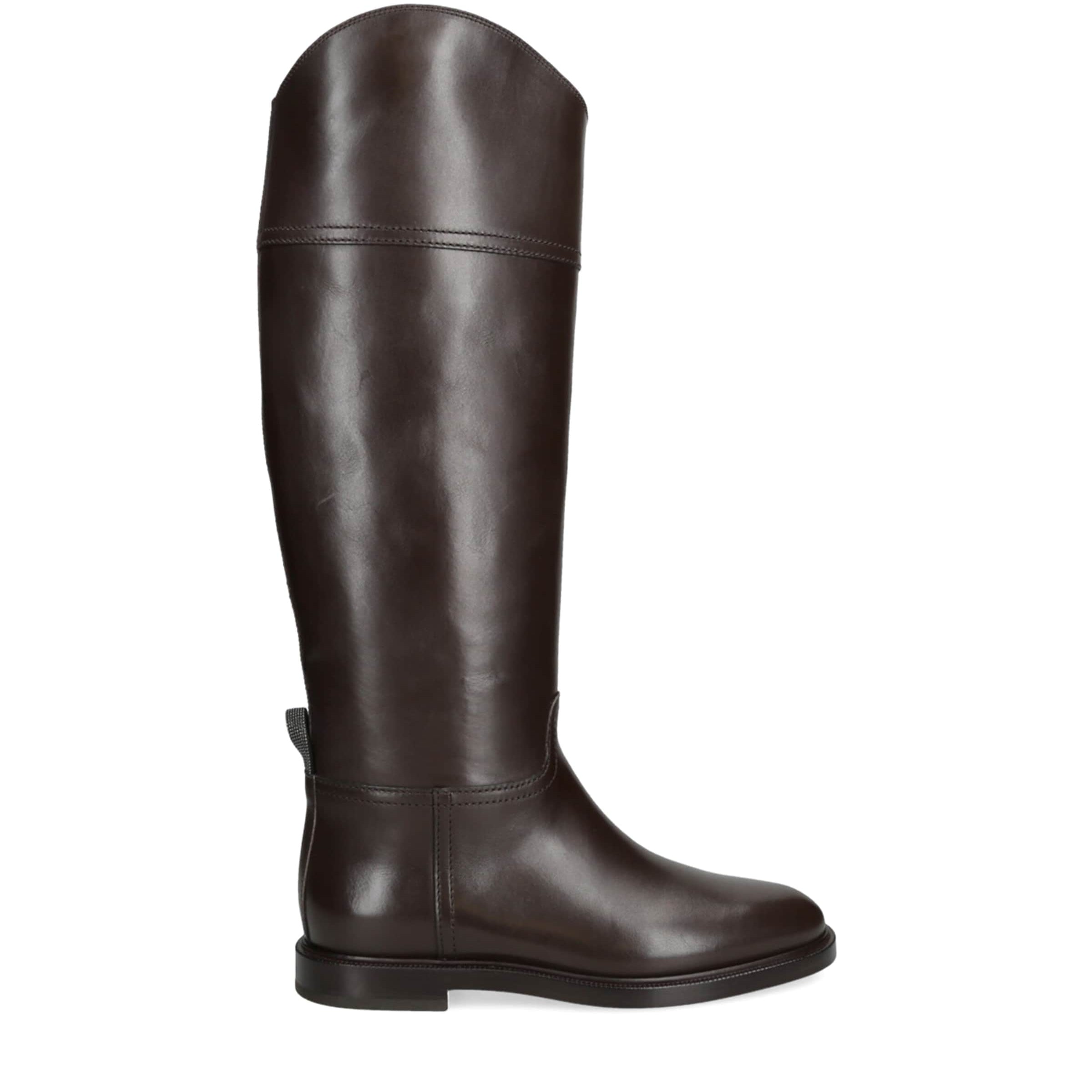 Brunello Cucinelli Brown Leather Riding Boots