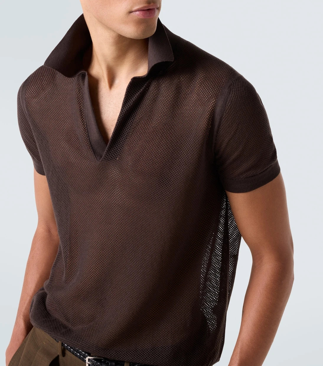 Tom Ford - Semi-sheer cotton and silk polo shirt