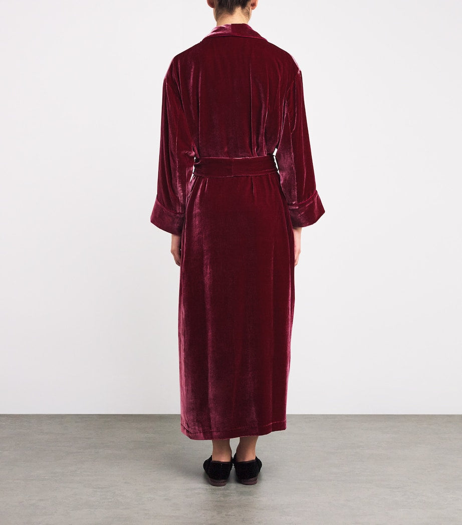 Velvet Silk-Lined Robe MAUVE