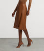 Ralph Lauren Collection Beige Lambskin A-Line Midi Skirt