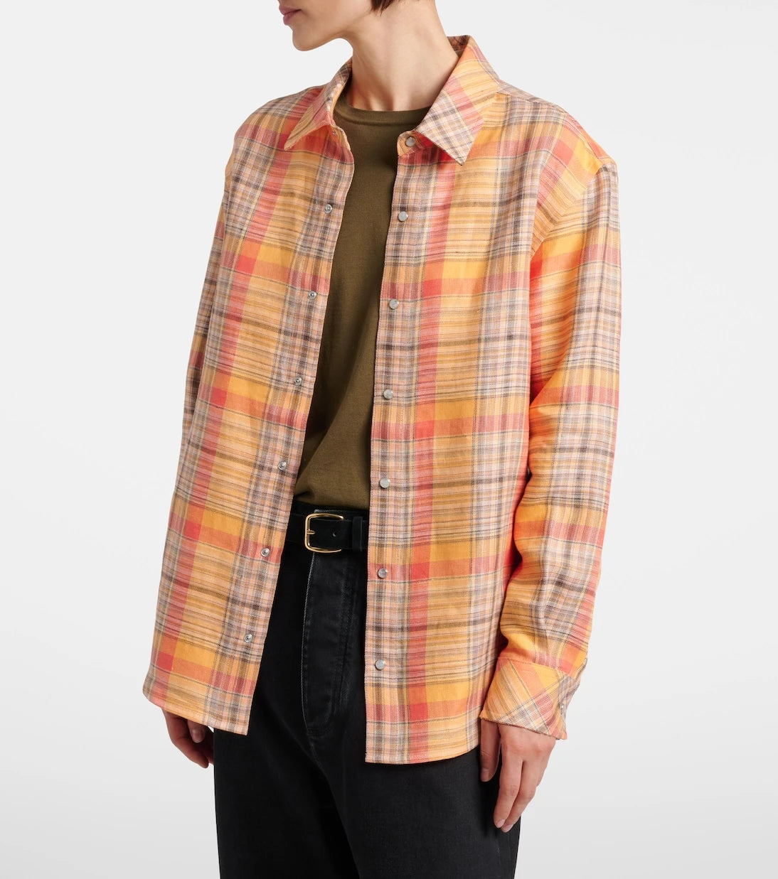God's True Cashmere - Twilight linen shirt with moonstone