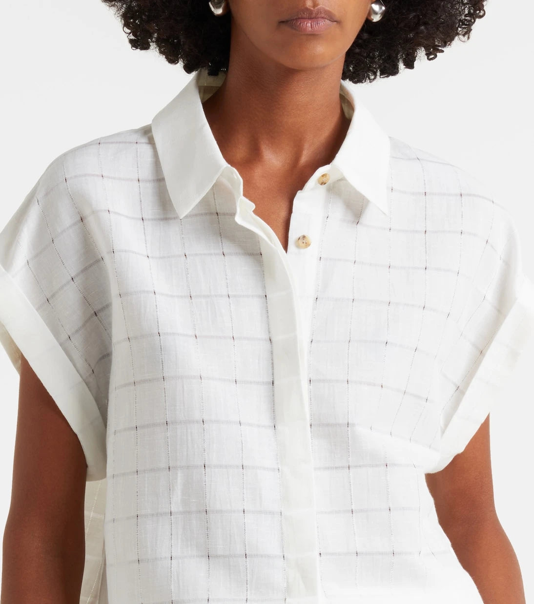Asceno - Andra linen and cotton checked shirt