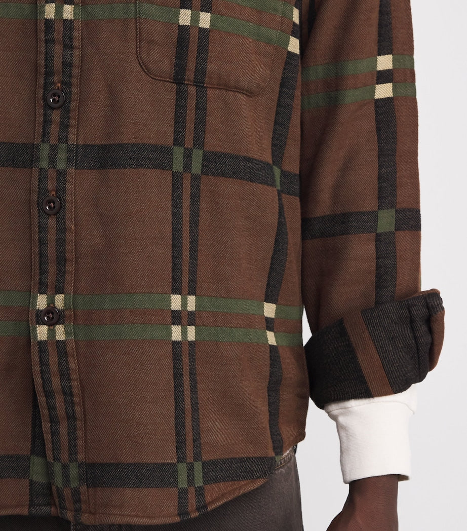 Green Cotton Flannel Utility Shirt