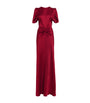 Victoria Beckham Red Gathered Waist Maxi Dress