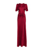 Victoria Beckham Red Gathered Waist Maxi Dress
