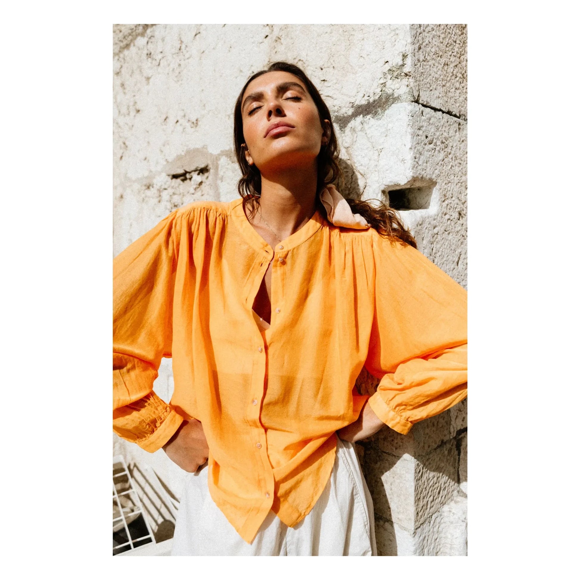 Sacrécoeur - Carla Aurora Popeline blouse | Orange
