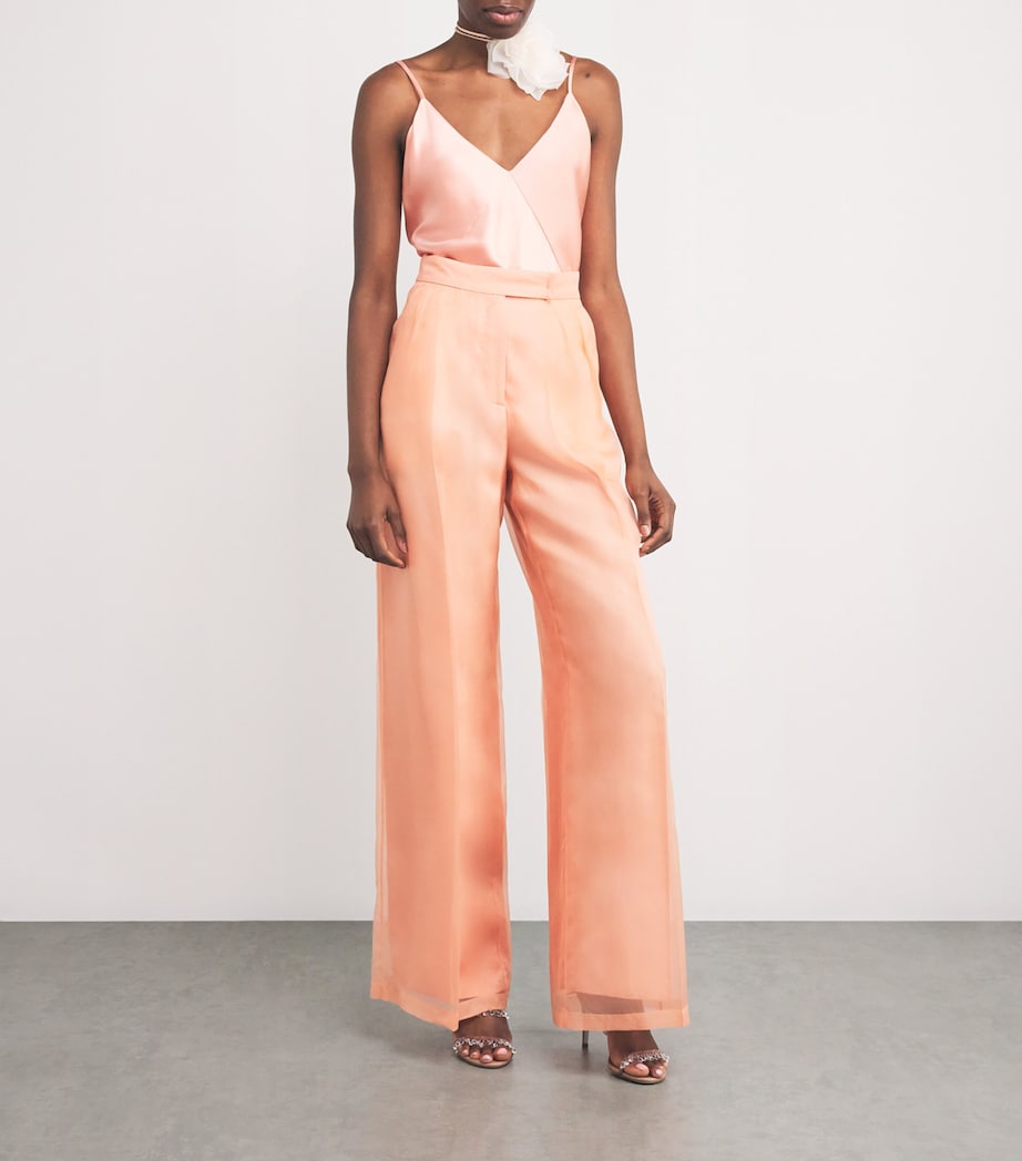 René Caovilla Pink Satin Chandelier Heeled Mules 80