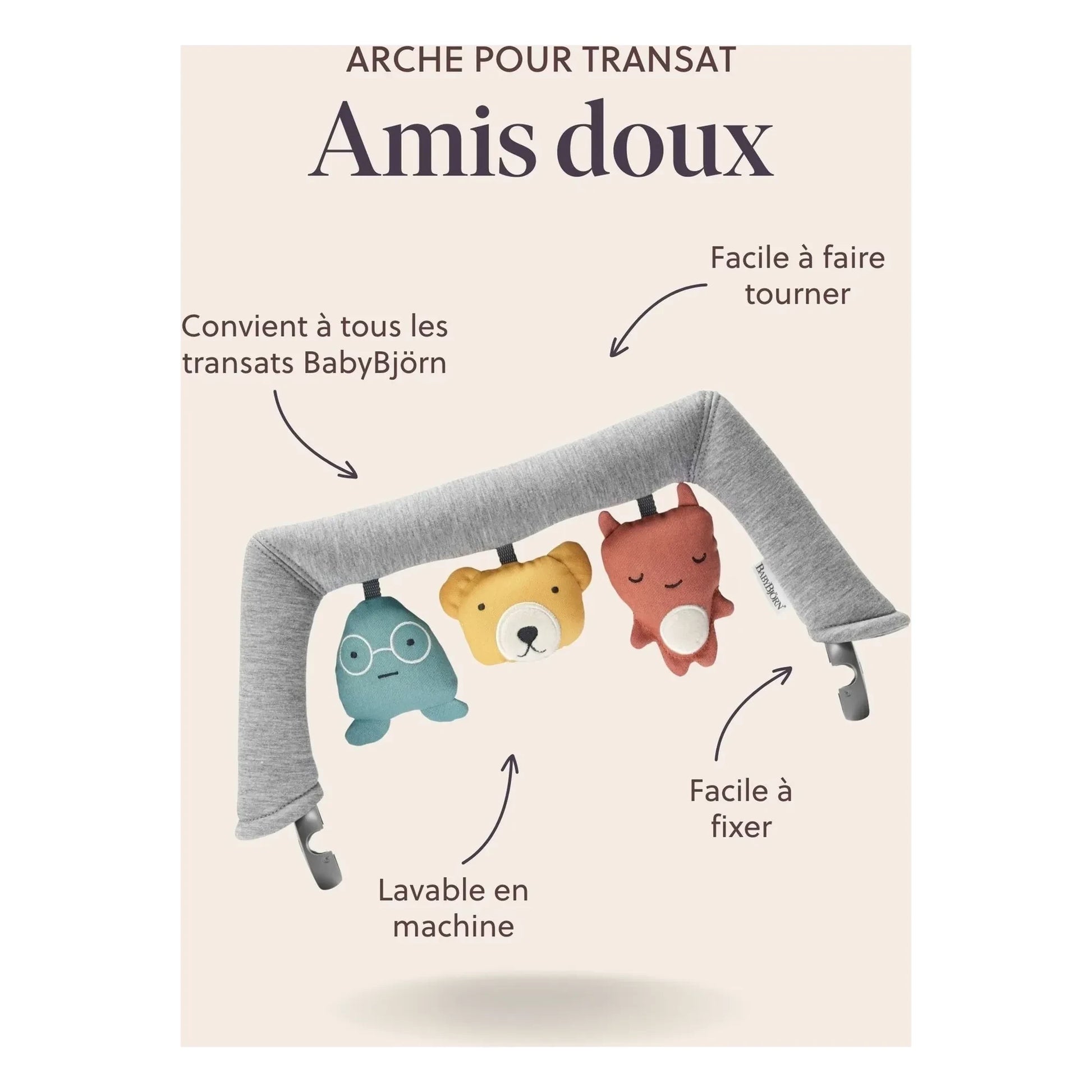 BabyBjörn - Amis Doux deckchair arch | Sand grey