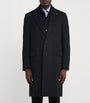 Navy Virgin Wool Overcoat