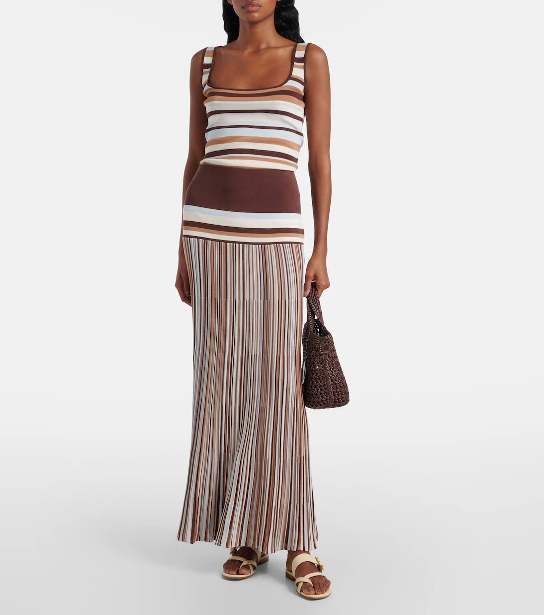 Faithfull - Enya striped knitted cotton-blend top