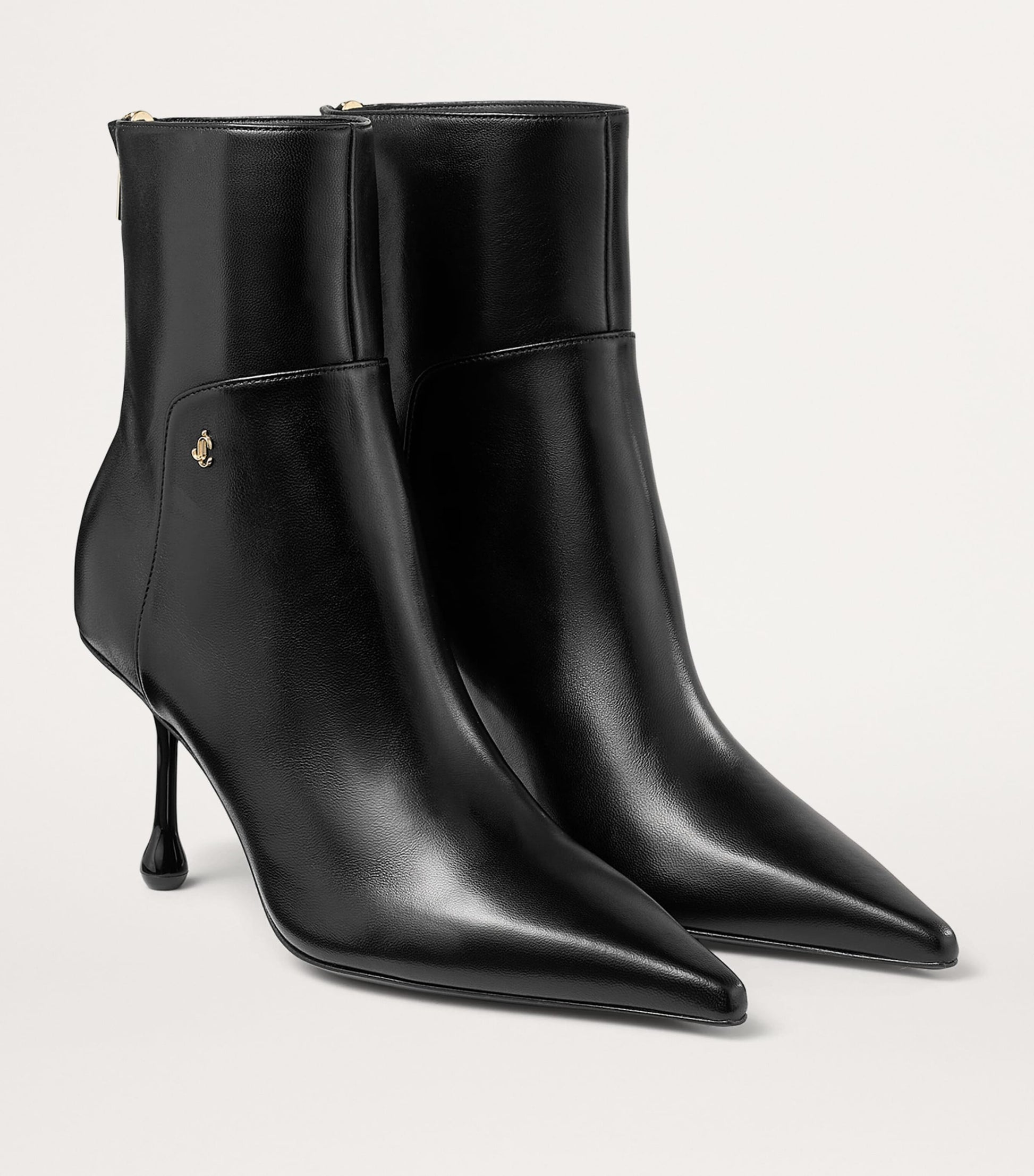 Jimmy Choo Black Cycas 80 Lambskin Ankle Boots