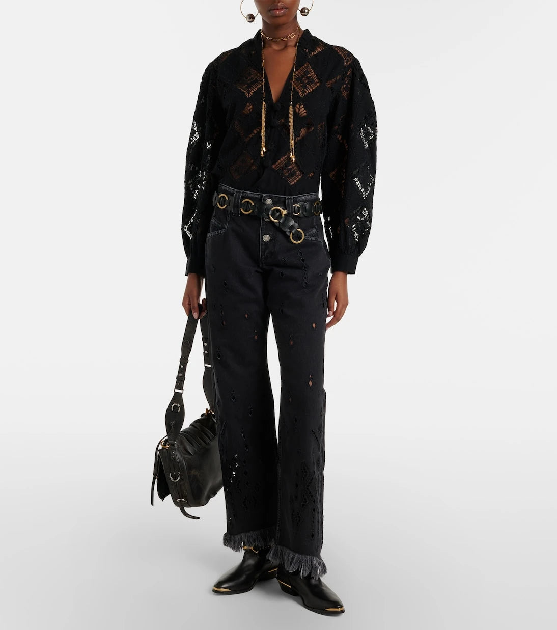 Isabel Marant - Amia broderie anglaise flared jeans