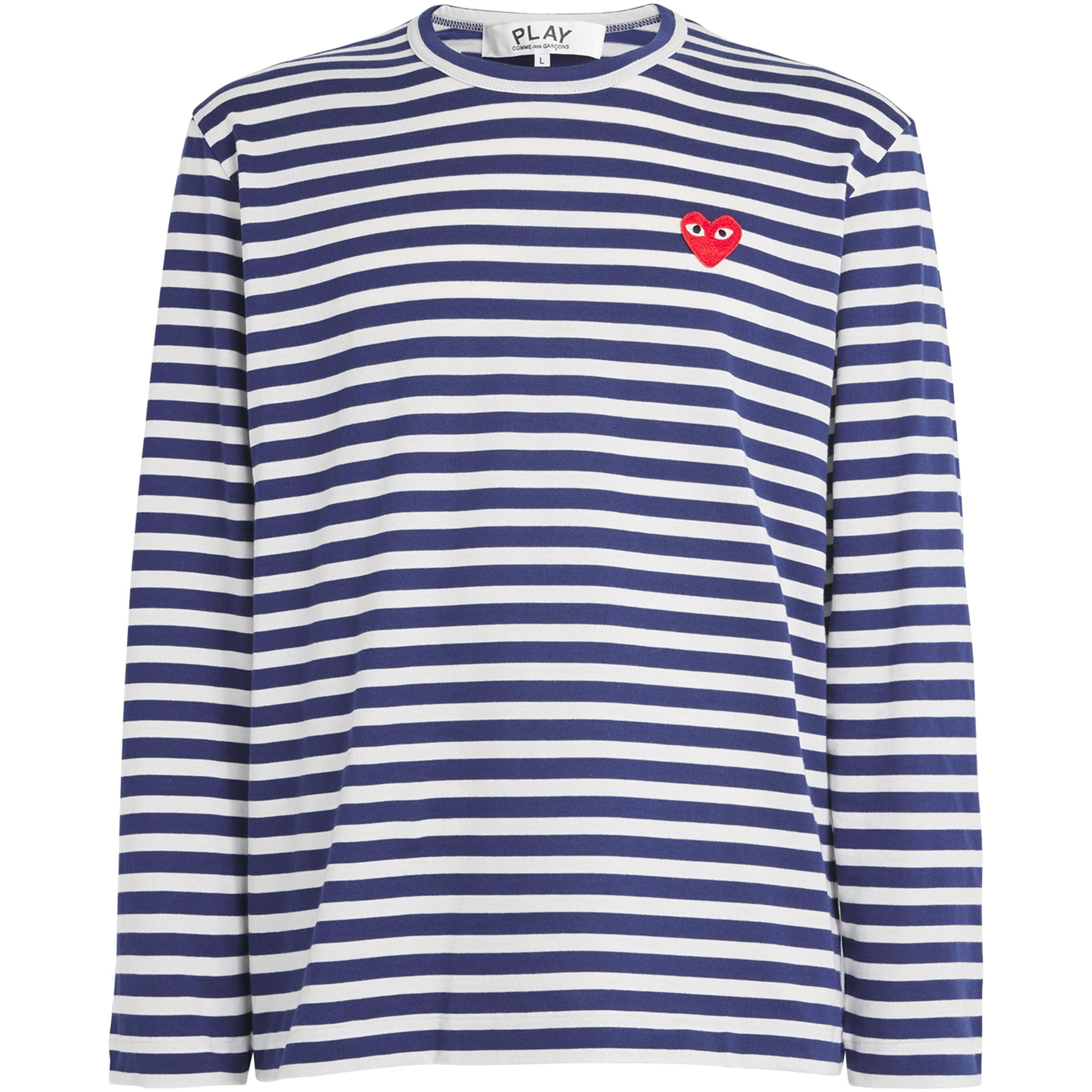 Comme Des Garçons Play Heart Logo Striped T-Shirt