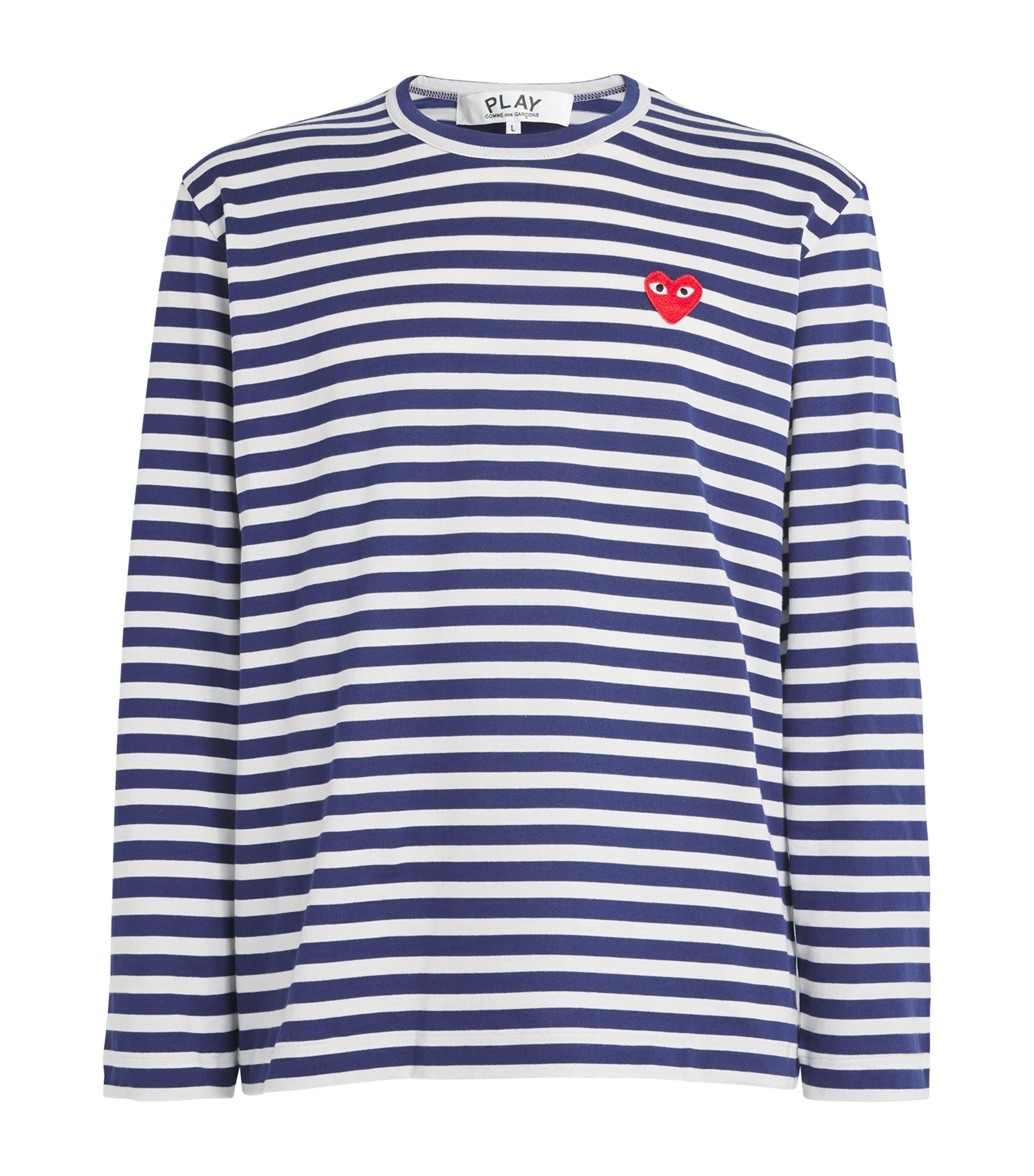 Comme Des Garçons Play Heart Logo Striped T-Shirt