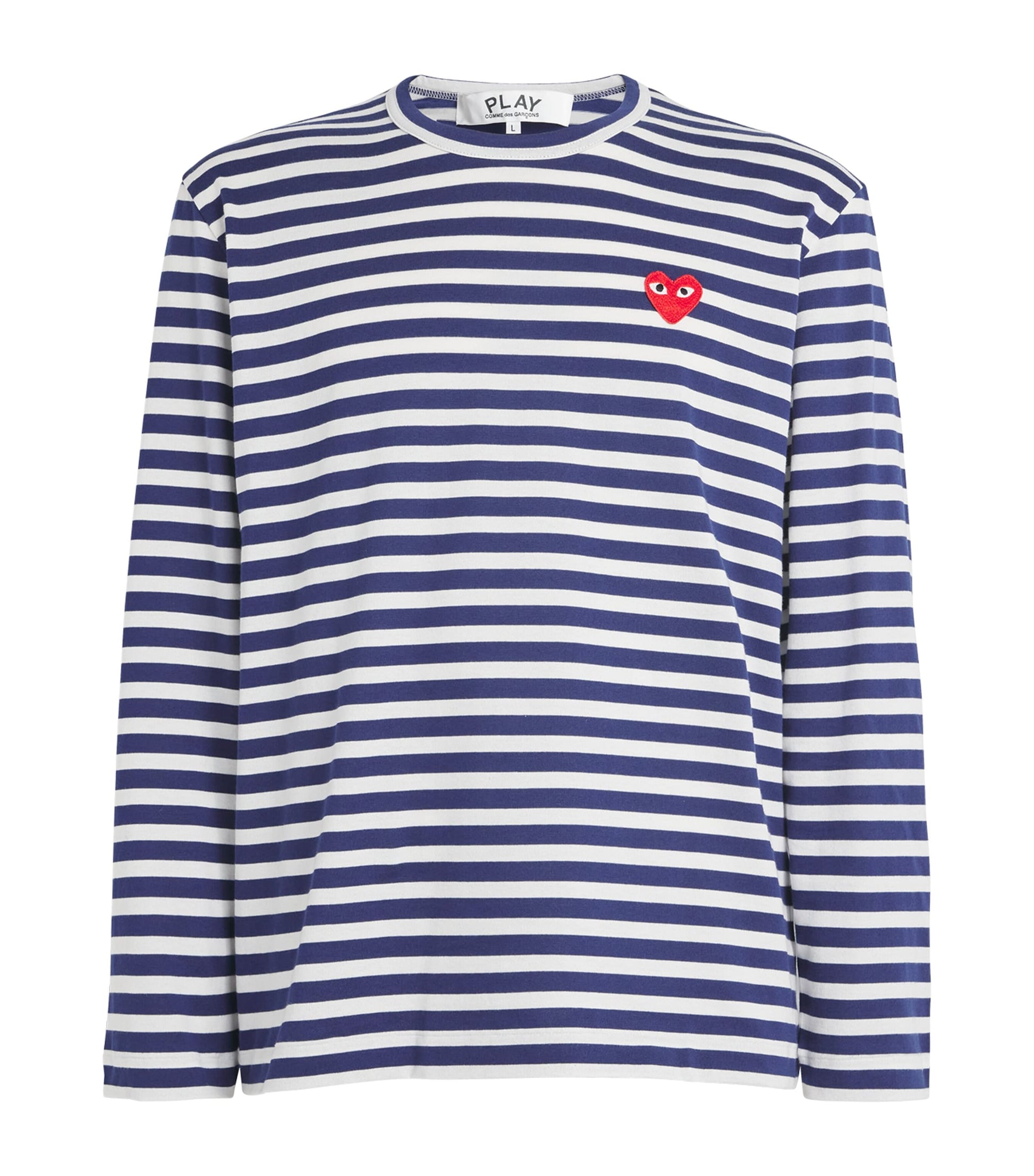 Comme Des Garçons Play Heart Logo Striped T-Shirt
