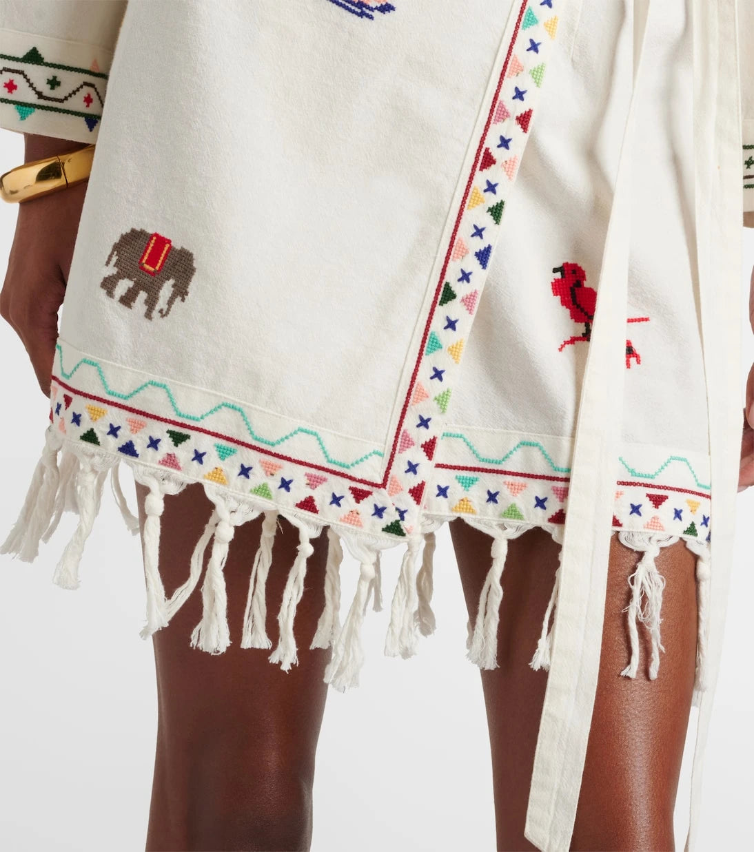 Rixo - Baela embroidered cotton miniskirt