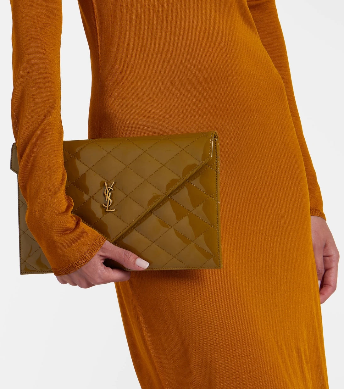 Saint Laurent - Paris quilted patent leather pouch