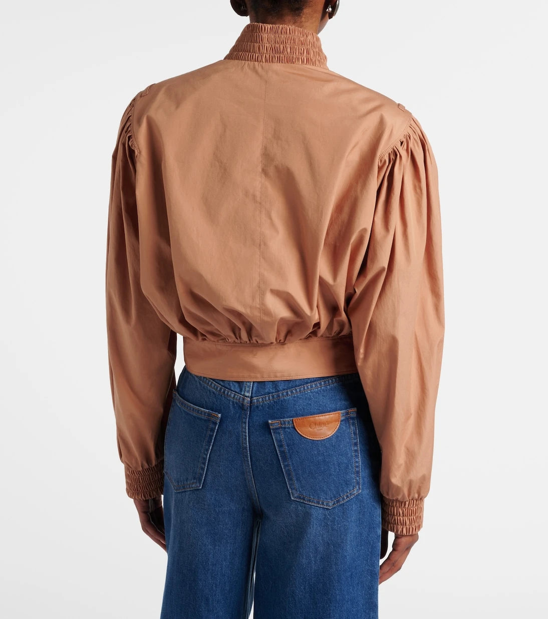 Chloé - Gathered belted cotton poplin jacket