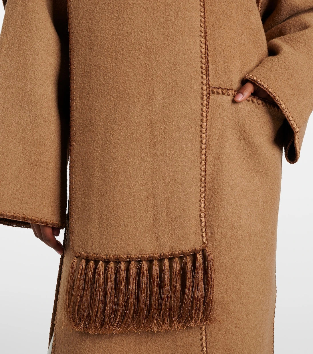 Toteme - Embroidered wool-blend scarf coat