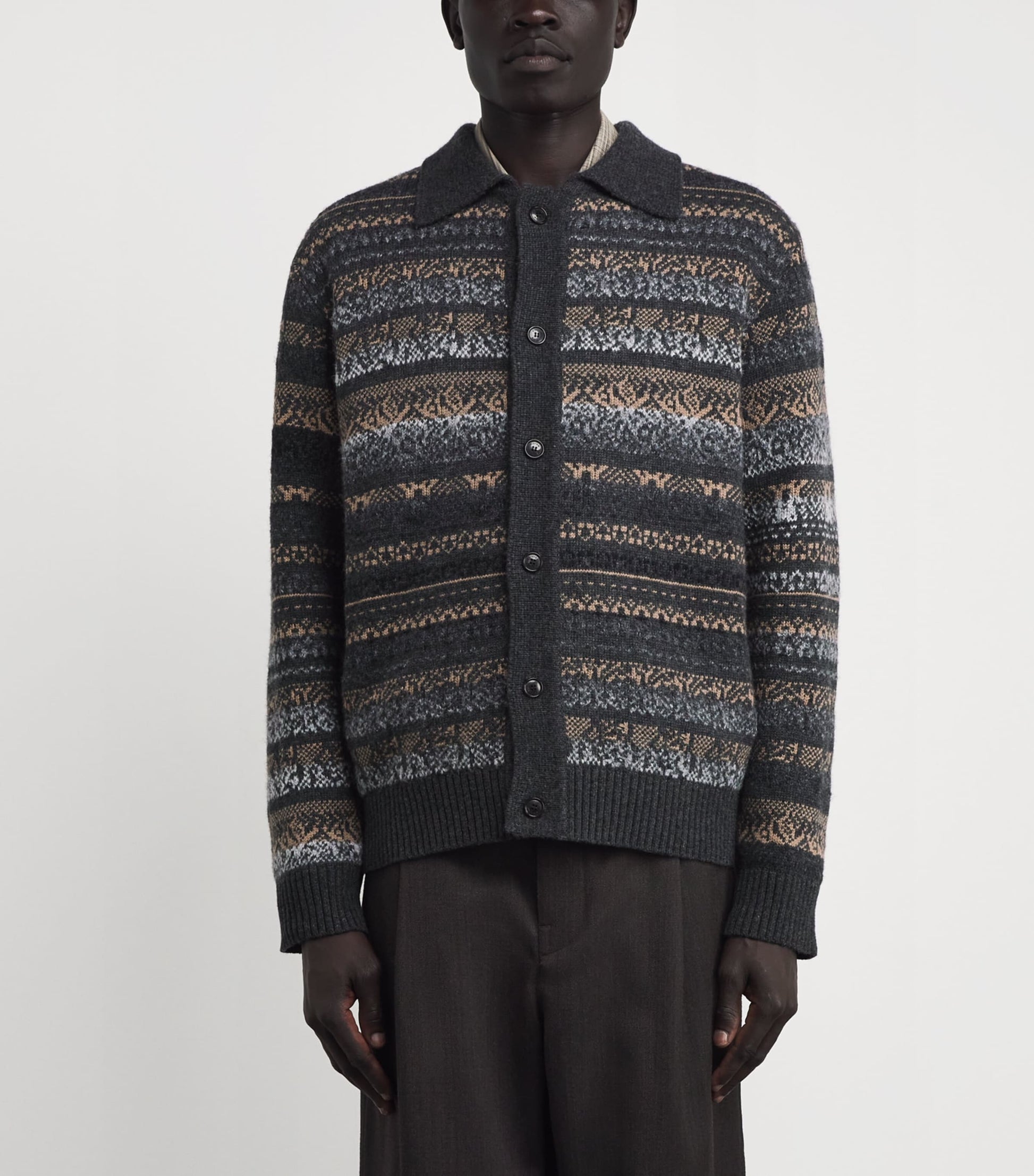 System Grey Fair Isle Cardigan