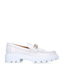Tod's White Leather Gomma Frangia Loafers