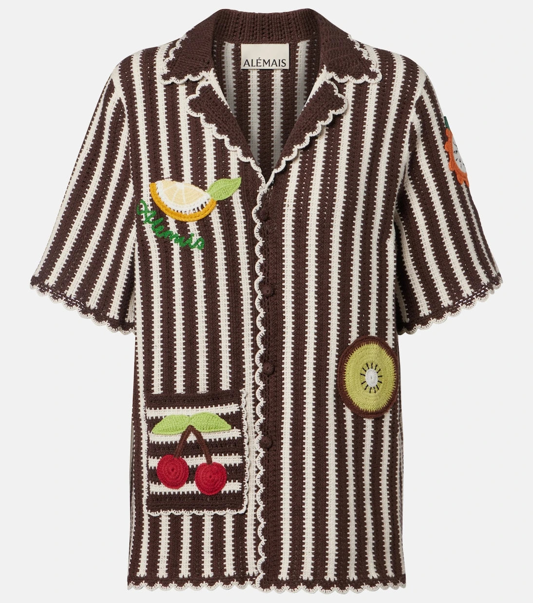 Alémais - Sundae crochet cotton bowling shirt