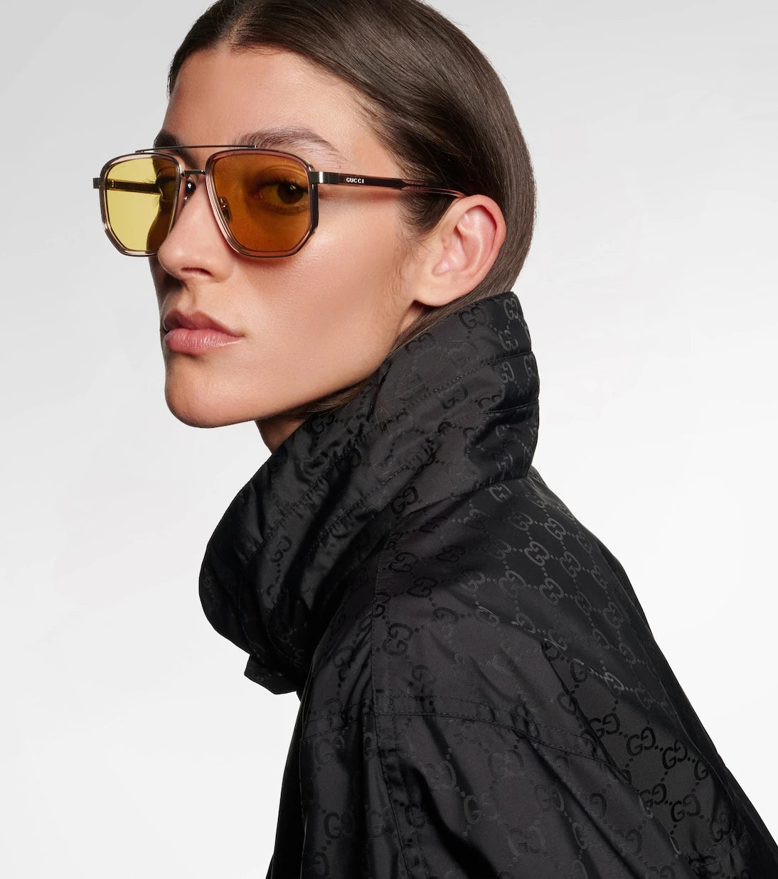 Gucci - Lettering aviator sunglasses