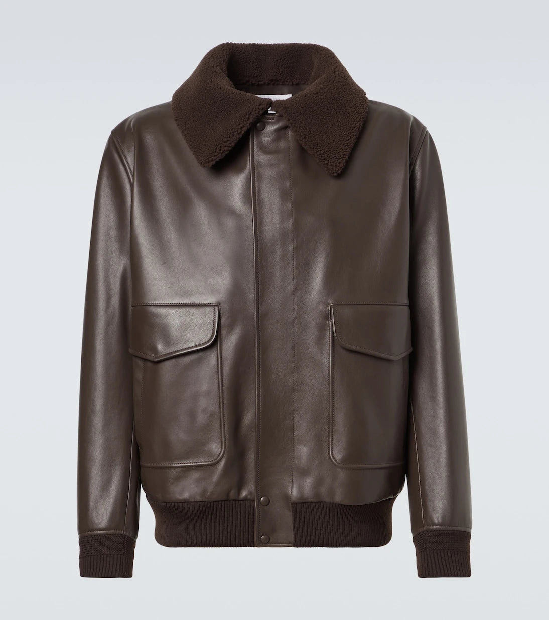 Gabriela Hearst - Shearling-trimmed leather bomber jacket