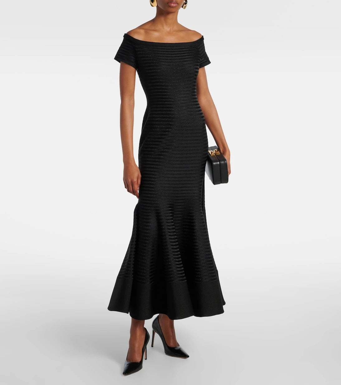 Carolina Herrera - Off-shoulder striped maxi dress