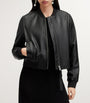 Black Leather Orten Bomber Jacket