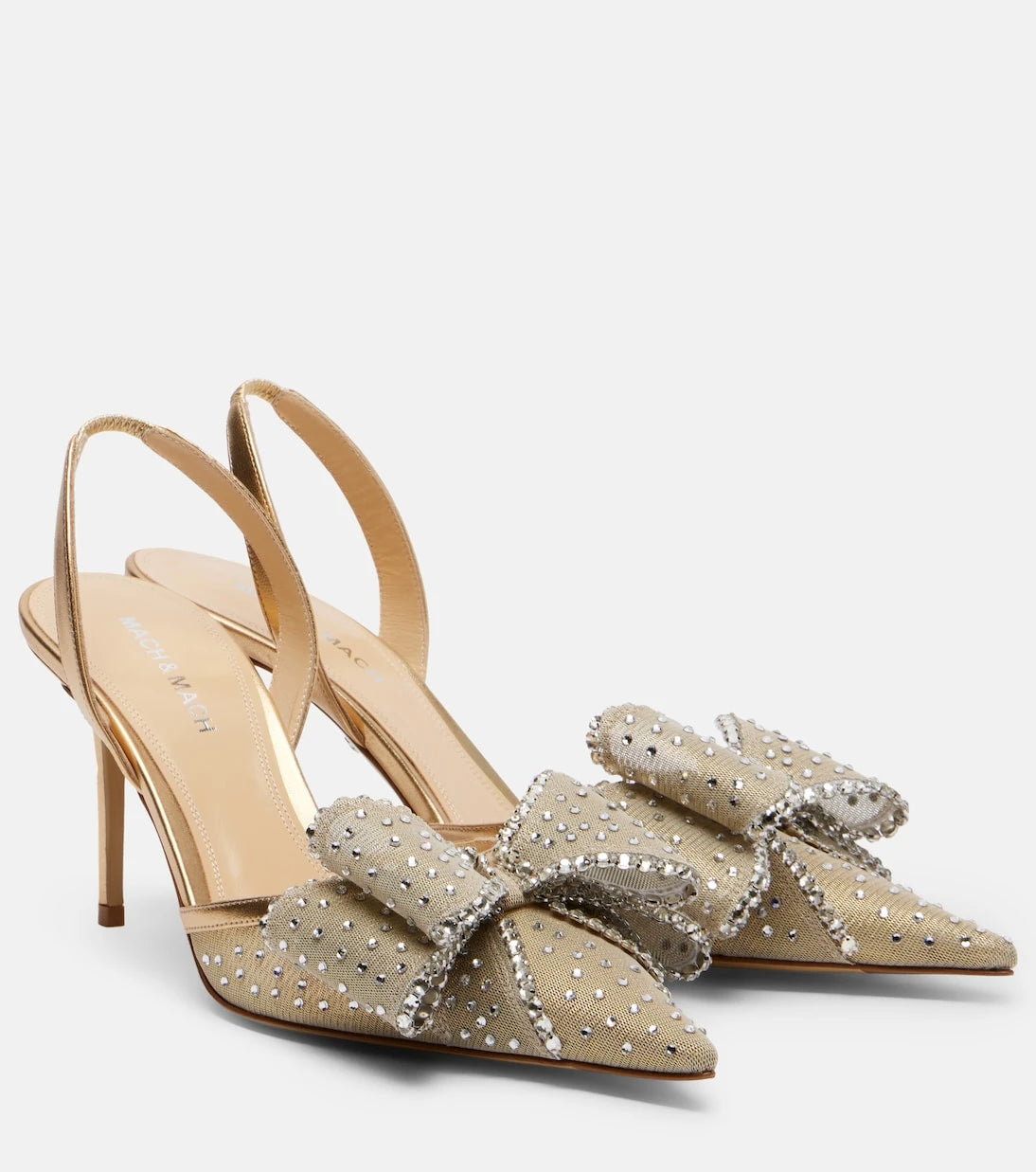 Mach & Mach - Le Cadeau 85 mesh slingback pumps
