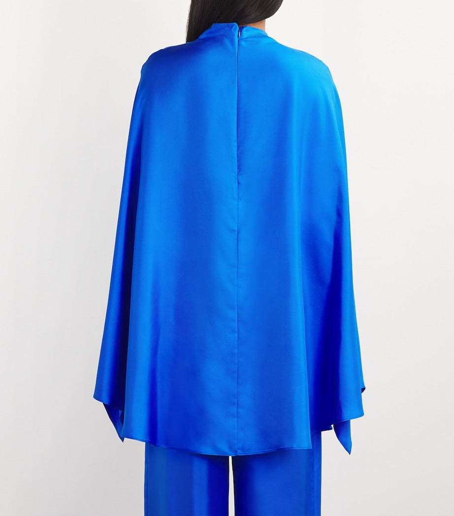 Blue Silk Oversized Cape