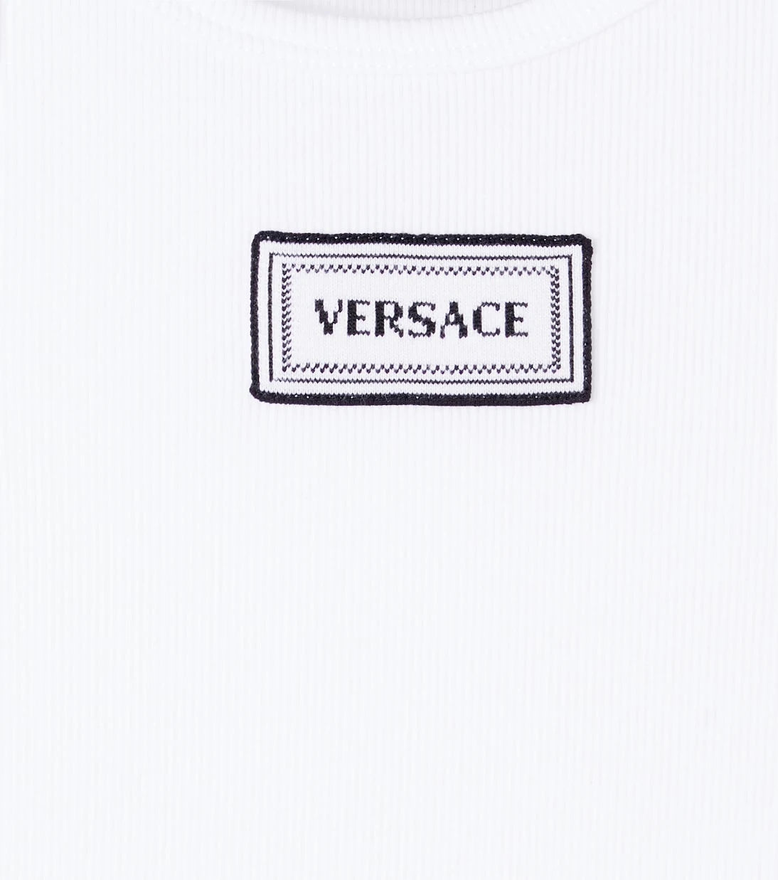 Versace Kids - Logo ribbed-knit cotton-blend tank top