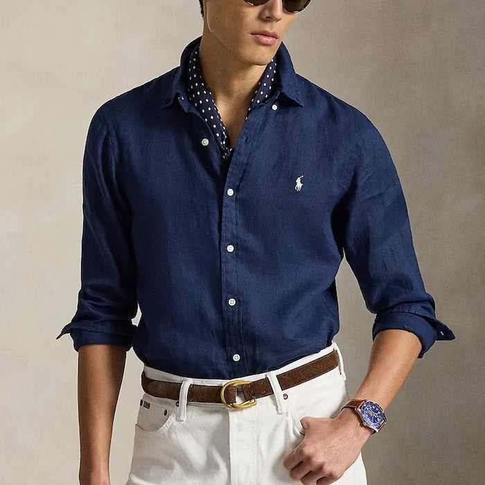 Polo Ralph Lauren риза мъжка от лен