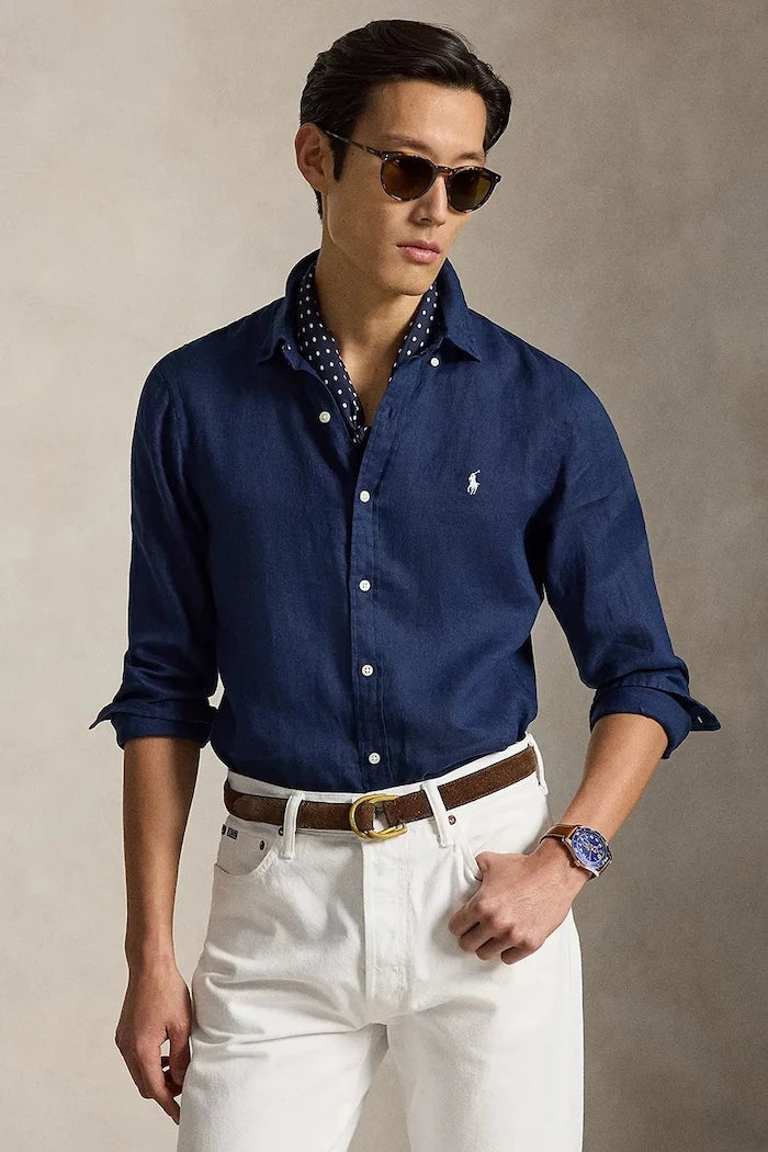 Polo Ralph Lauren риза мъжка от лен