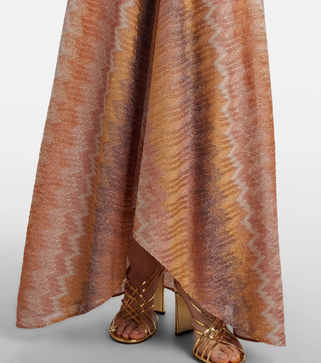 Missoni - Gathered asymmetric lamé maxi dress