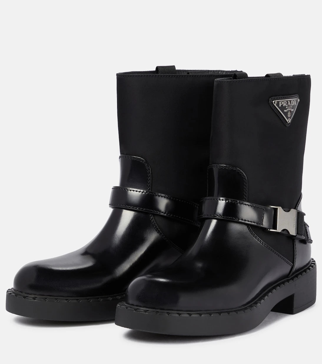 Prada - Re-Nylon and leather ankle boots