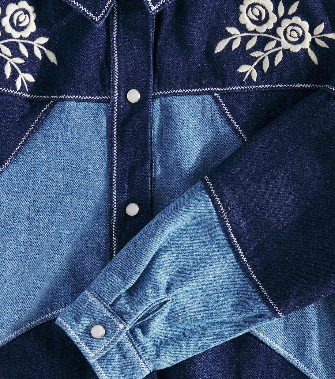 The New Society - Danubio embroidered denim shirt